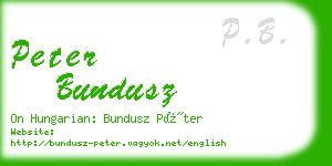 peter bundusz business card